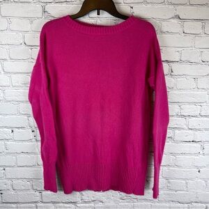 Vineyard‎ Vines Sweater Womens XS Pink Wool Cashmere Blend Crew Neck Slit Back